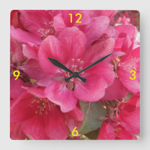 Blume im Frühjahr Quadratische Wanduhr