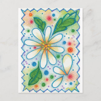 Blume im Frühjahr Zeichnete Retro Psychedelic Dais Postkarte