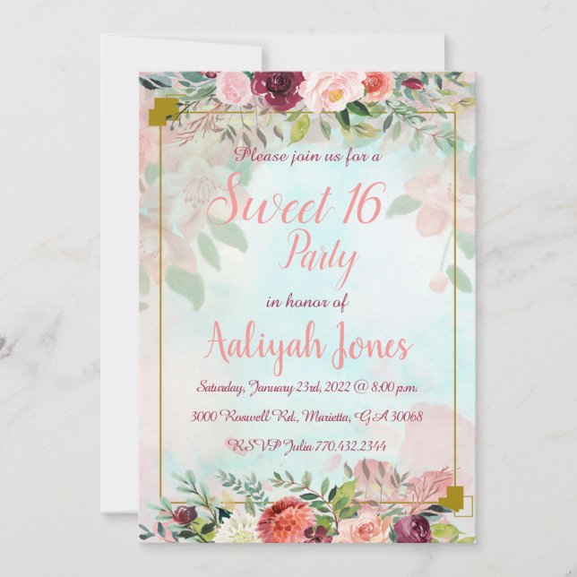 Blume im Garten Einladung (Vorderseite)