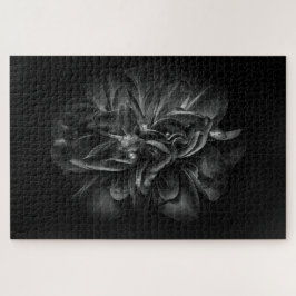 Blume im Garten in Schwarz und Weiß 67 Puzzle