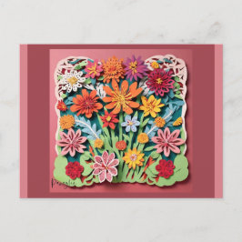 Blume im Garten | Paper Art Postkarte