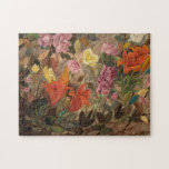 Blume im Garten | Tadeusz Makowski Puzzle<br><div class="desc">Blume in einem Garten (1920) von Tadeusz Makowski (Polnisch, 1882-1932) sind eine lebendige, moderne Interpretation eines blühenden Gartens, der fett gefärbte Farben mit stilisierten natürlichen Formen verbindet. In dieser lebendigen Landschaft fügt Makowski die Szene mit rhythmischer Struktur und dekorativer Abstraktion hinzu, die seinen sich entwickelnden modernistischen Stil widerspiegelt, der von...</div>