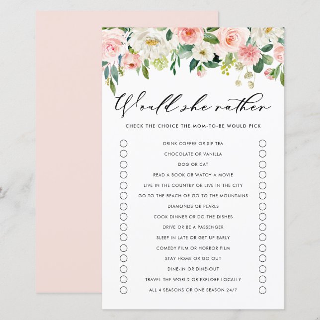 Blume im Garten würden eher eine Babydusche haben (Vorne/Hinten)