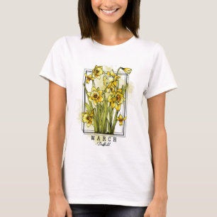 Blume im Geburtsmonat Geboren im März Affodische B T-Shirt