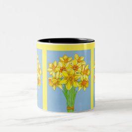 Blume im Geburtsmonat Geboren im März Affodische B Zweifarbige Tasse