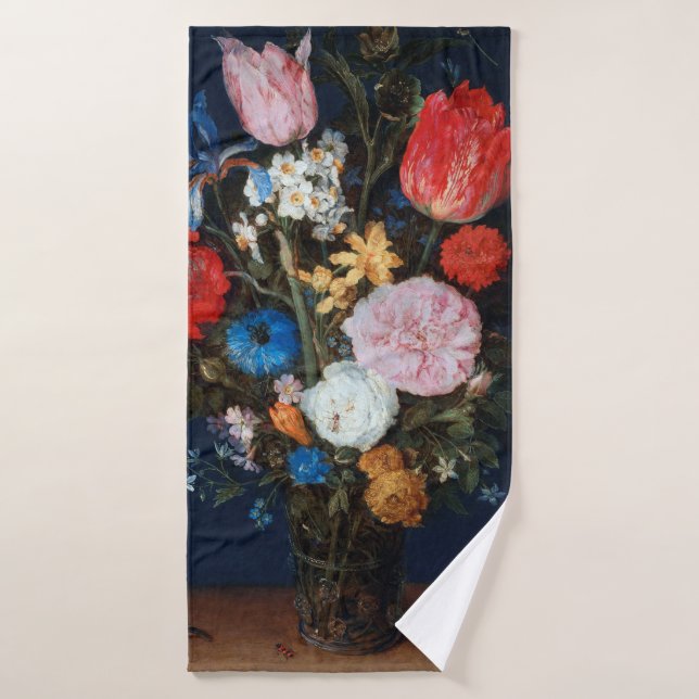 Blume im Glass Vessel, Jan Brueghel, der Ältere Badehandtuch (Badehandtuch)