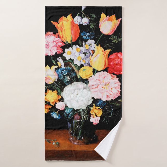 Blume im Glass Vessel, Jan Brueghel, der Jüngere Badehandtuch (Badehandtuch)