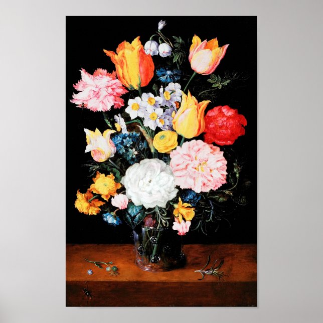 Blume im Glass Vessel, Jan Brueghel, der Jüngere Poster (Vorne)