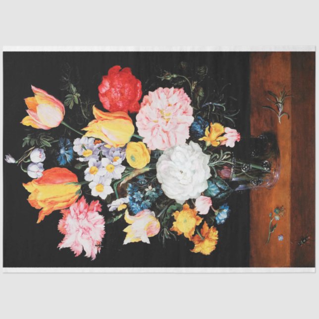 Blume im Glass Vessel, Jan Brueghel, der Jüngere Seidenpapier (Vorderseite)