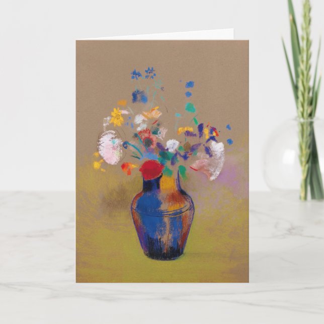 Blume im grauen Hintergrund Karte (Vorderseite)