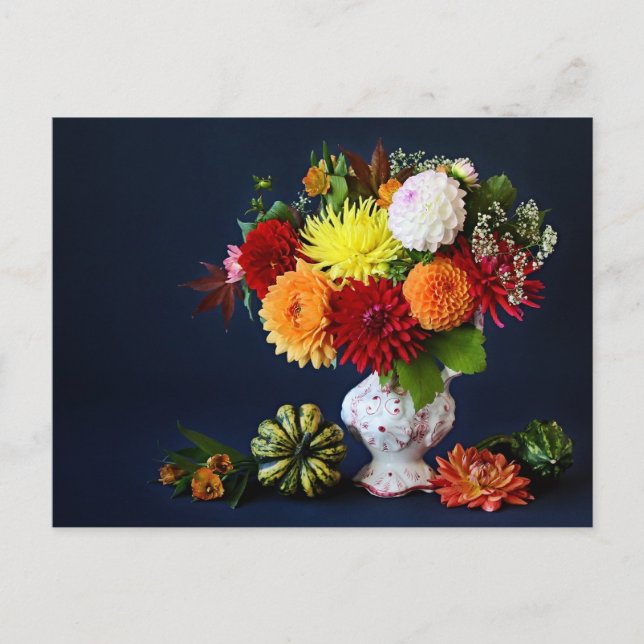 Blume im Herbst Postkarte (Vorderseite)