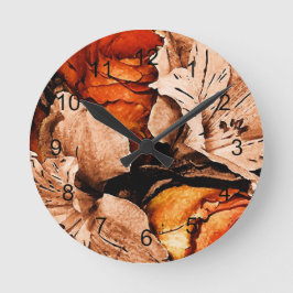 Blume im Herbst Runde Wanduhr