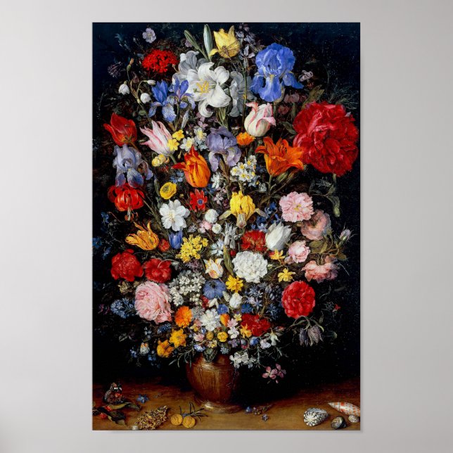 Blume im Holzschiff, Jan Brueghel der Ältere Poster (Vorne)