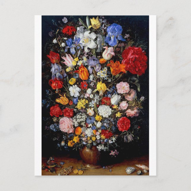 Blume im Holzschiff, Jan Brueghel der Ältere Postkarte (Vorderseite)