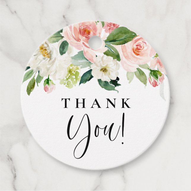 Blume im Hübschen Garten Wasserfarbe Vielen Dank Geschenkanhänger (Vorderseite)