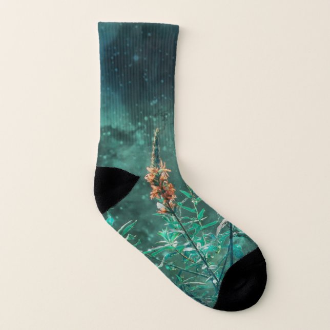 Blume im Jademondlicht Socken (Links - Innen)