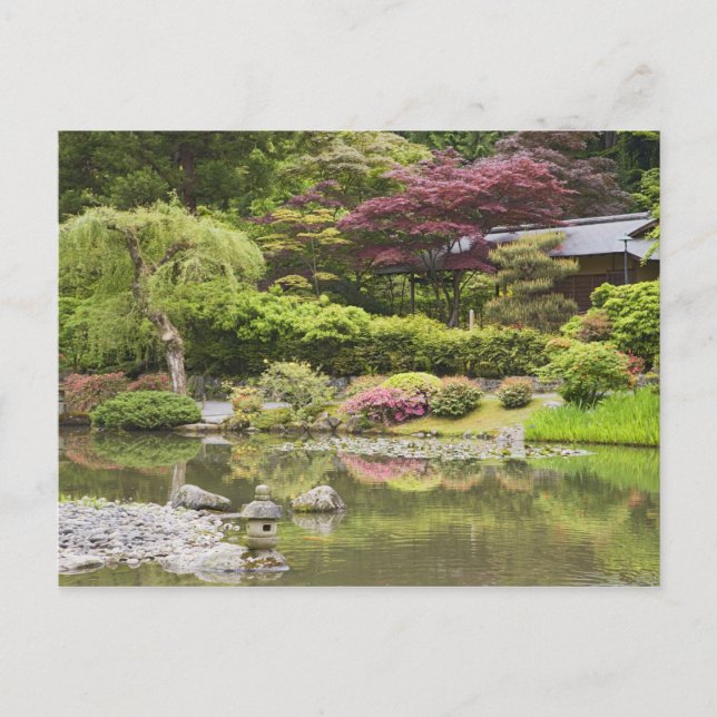 Blume im japanischen Garten, Postkarte (Vorderseite)