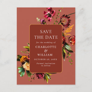 Blume im Jugendstil, die den QR-Code speichern Postkarte