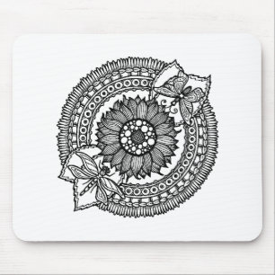Blume im Mandala Mousepad