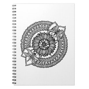 Blume im Mandala Notizblock