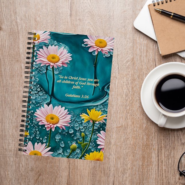 Blume im Regen verbringen Zeit mit Jesus Journal Notizbuch (Von Creator hochgeladen)