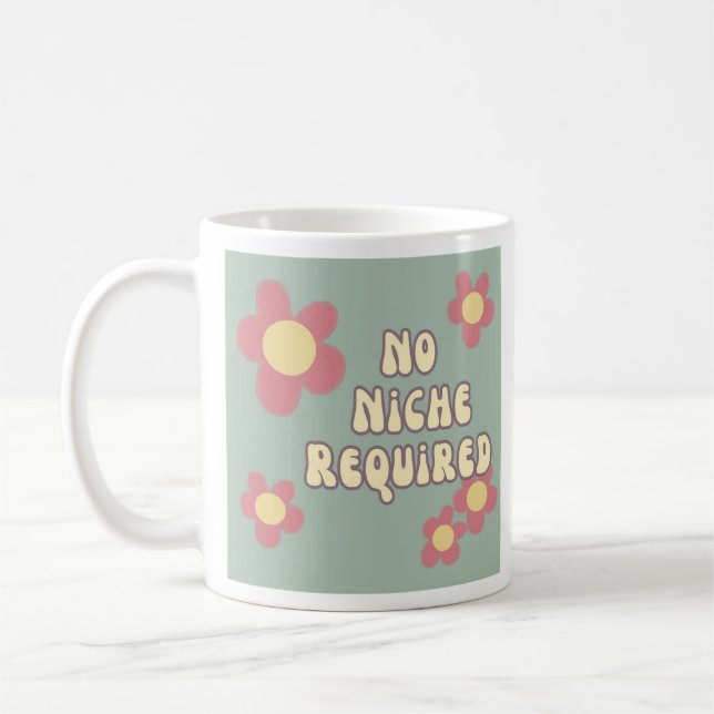 Blume im Retro-Stil ohne Nische Kaffeetasse (Links)