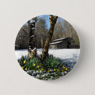 Blume im Schnee Button