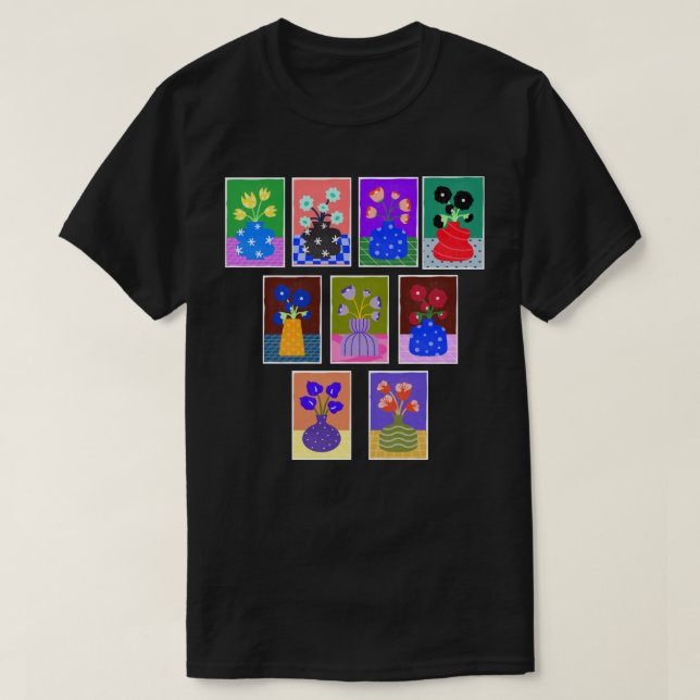 Blume im T - Shirt Vasen (Design vorne)