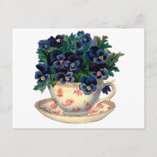 Blume im Teacon Vintag Art Postkarte