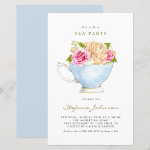 Blume im Teacup Teatro Party Einladung
