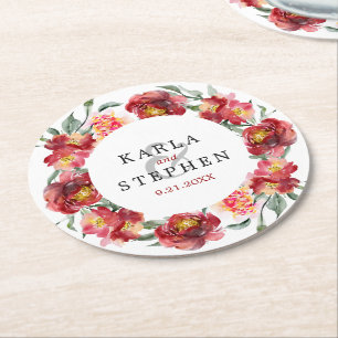 Blume im Tiefgarten Watercolor Kraut Runder Pappuntersetzer