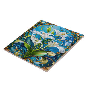 Blume im Verzierten Blumendesign Fliese