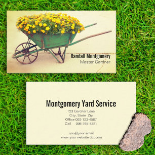 Blume im Vintagen  Gardner-Beruf Visitenkarte