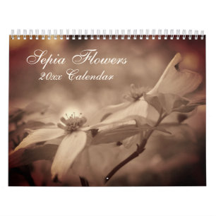 Blume im Vintagen Sepia Kalender