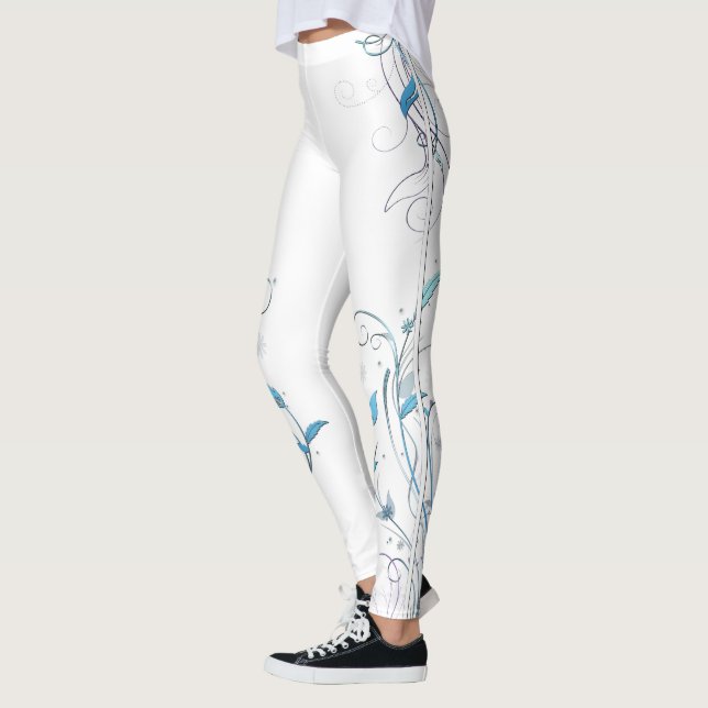 Blume im Weinbau Blauer Wein Leggings (Links)