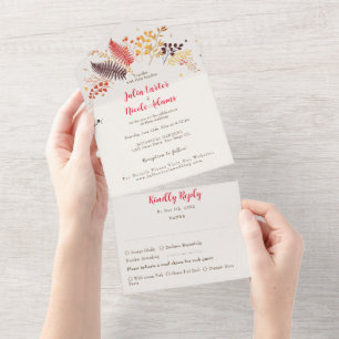 Blume im Wildwald Fern Mushrooms Foliage All In One Einladung