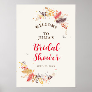 Blume im Wildwald Fern Mushrooms Foliage Poster