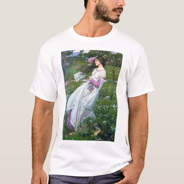 Blume im Wind, John William Waterhouse T-Shirt (Vorderseite)