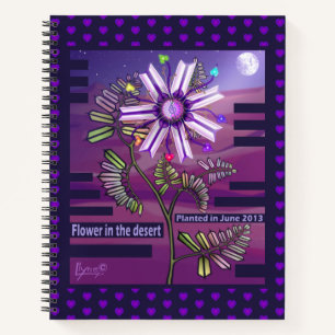 Blume im Wüstenheft Notizbuch