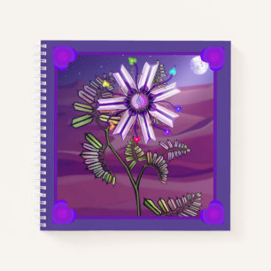 Blume im Wüstenheft Notizbuch
