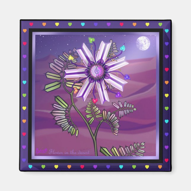 Blume im Wüstenmagnet Magnet (Vorne)