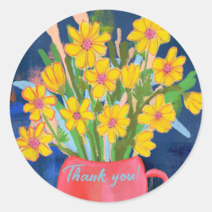 Blume Impression Vielen Dank Runder Aufkleber