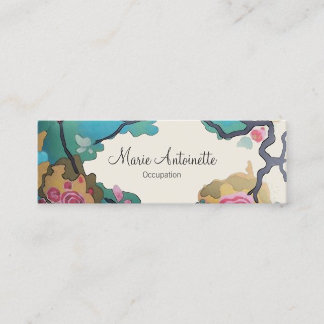 Blume in Aquarelle - Business / Calling Cards Telefonnummerkarte (Vorderseite)