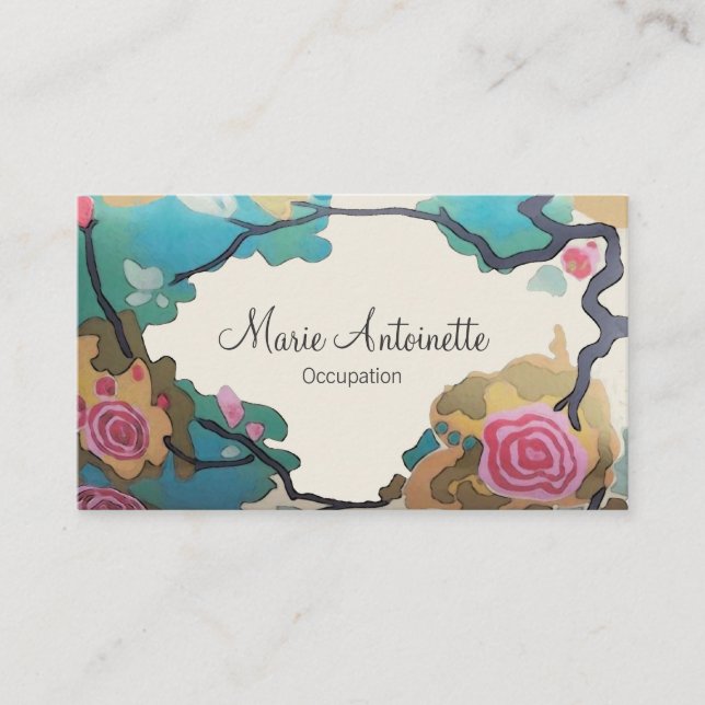 Blume in Aquarelle ~ Visitenkarten Visitenkarte (Vorderseite)