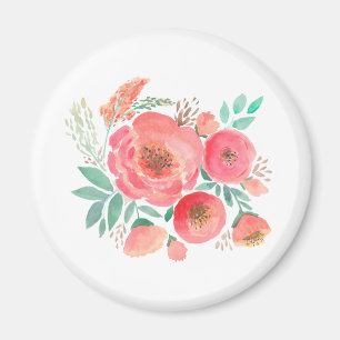 Blume in Aquarellfarbe, Bouquet. Magnet