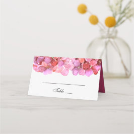 Blume in Aquarellfarbe. Fuchsienhochzeit Platzkarte