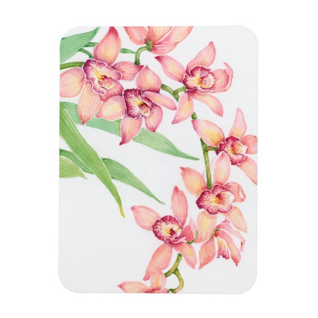 Blume in Aquarellfarbe Magnet (Vertikal)