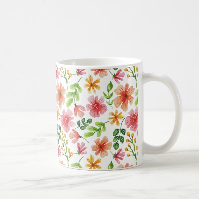 Blume in Aquarellfarbe, Muster-69677 Kaffeetasse (Rechts)