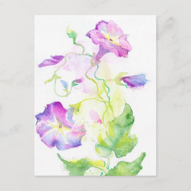 Blume in Aquarellfarbe Postkarte (Vorderseite)