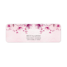 Blume in Aquarellfarbe Rosa geben das Adressetiket